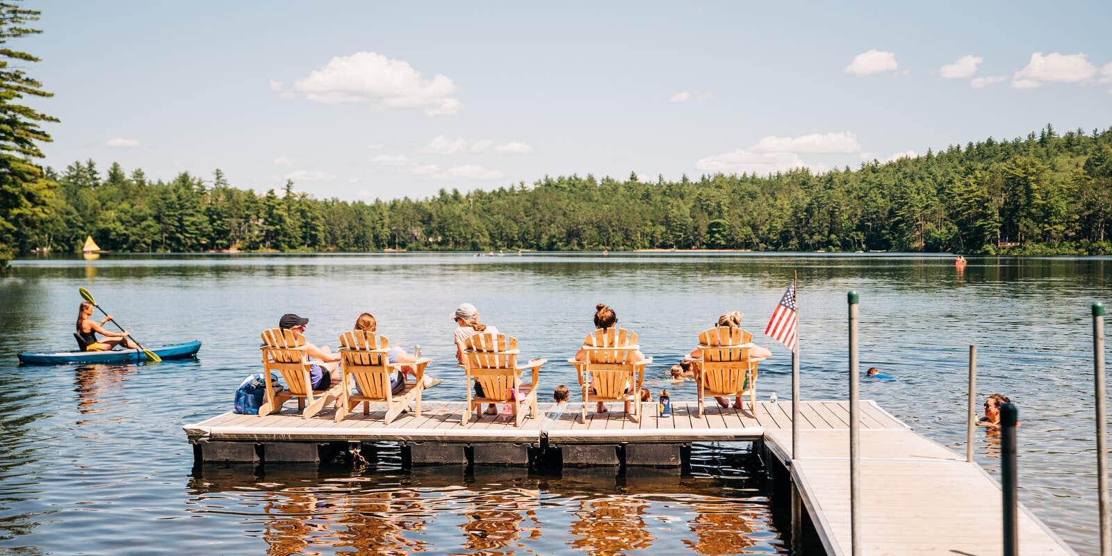 Lakefront campground amenities and recreation area