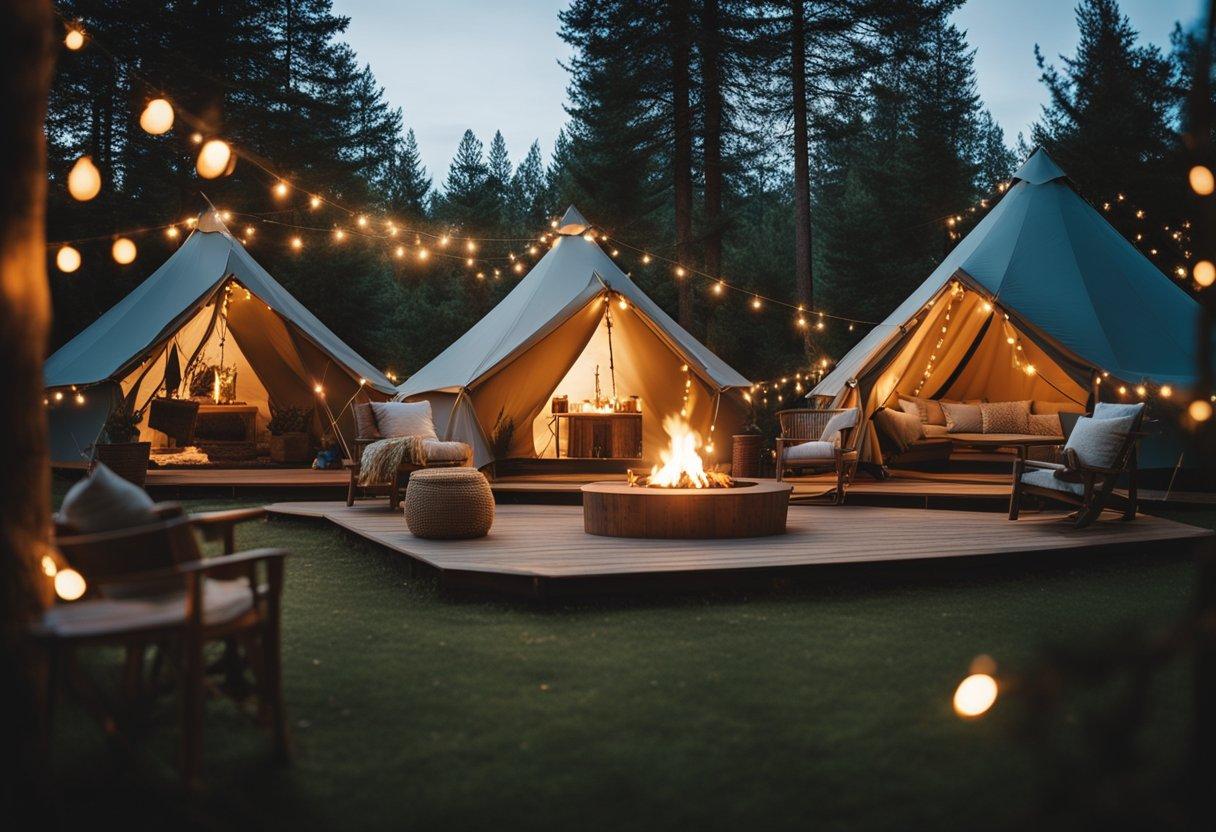 Glamping resort accommodations illustrating experiential outdoor hospitality investment and nightly lodging revenue