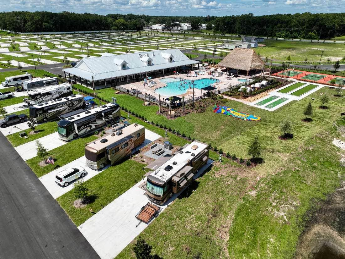 RV park investment property with recreational vehicle sites and amenities illustrating outdoor hospitality operations